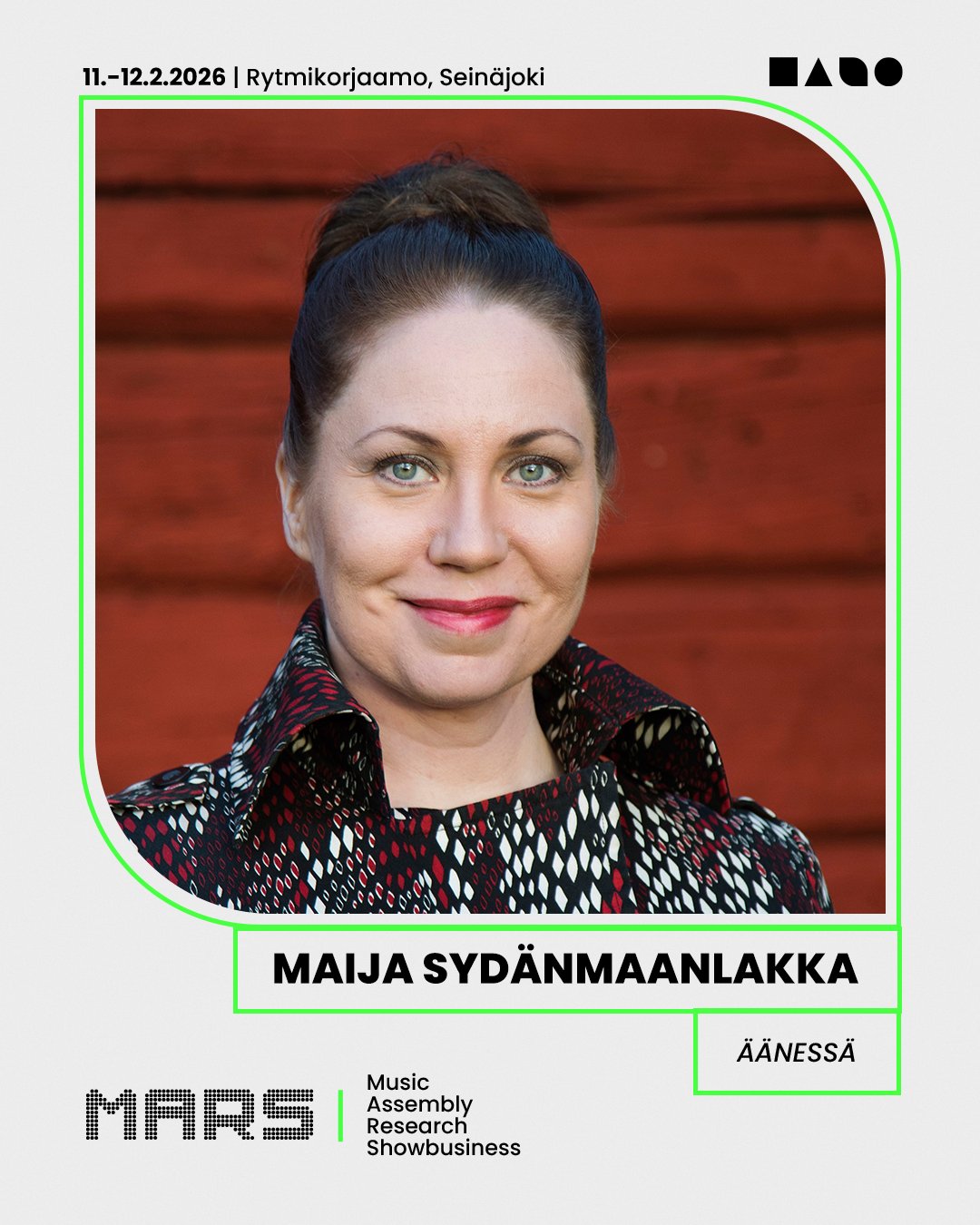 Tuottaja Maija Sydänmaanlakka puhujana MARS-festivaalilla.